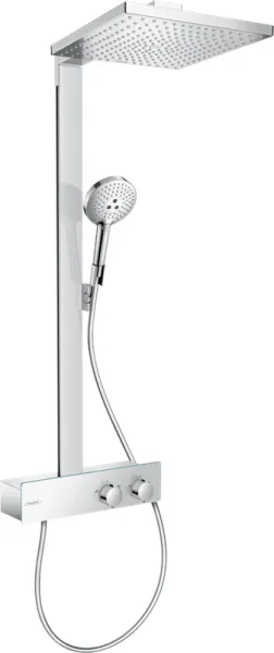 Hansgrohe Raindance E Showerpipe 300 sistema de chuveiro com ShowerTablet 350, 1 tipo de jato, cromado