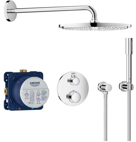 Conjunto de chuveiro Grohe Grohtherm com chuveiro Rainshower Cosmopolitan 310, cromado