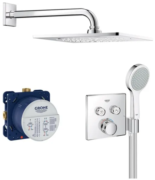 Grohe Grohtherm SmartControl Conjunto de chuveiro com chuveiro de teto, cromado