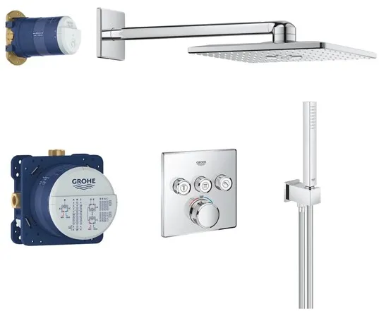 Grohe Grohtherm SmartControl conjunto de chuveiro com Rainshower SmartActive 310 Cube, cromado