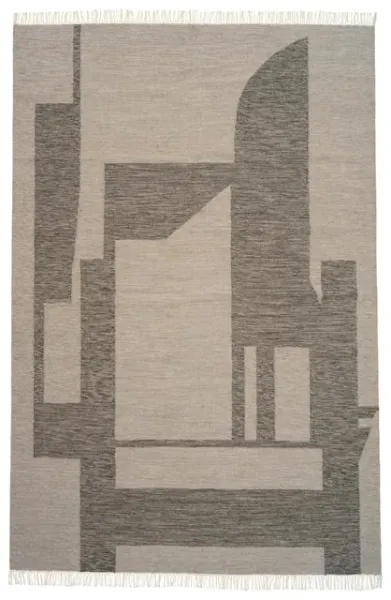 Kristina Dam Studio Contemporary Tapete Kelim Cru/Cinza 300 cm