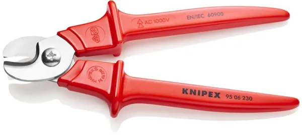 Tesoura de cabos Knipex, cabos moldados em plástico, isolada, testada pela VDE, 230 mm