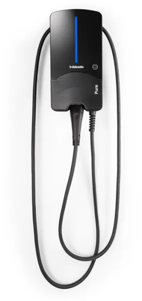 Webasto Pure Caixa de Carregamento 22 kW Tipo 2 Black Edition com cabo de 7 m - Disjuntor diferencial Tipo B integrado
