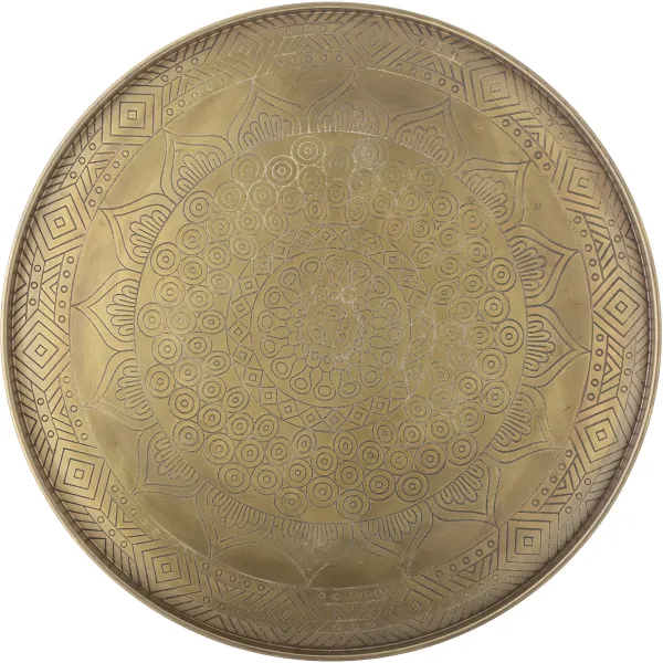 BLOOMINGVILLE Conan Bandeja, Dourado, Metal, D40xH2 cm