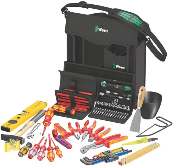 Wera 2go E 1 Conjunto de Ferramentas para Instaladores Elétricos, 73 peças